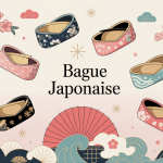 bague japonaise avec motifs sakura vague samouraï