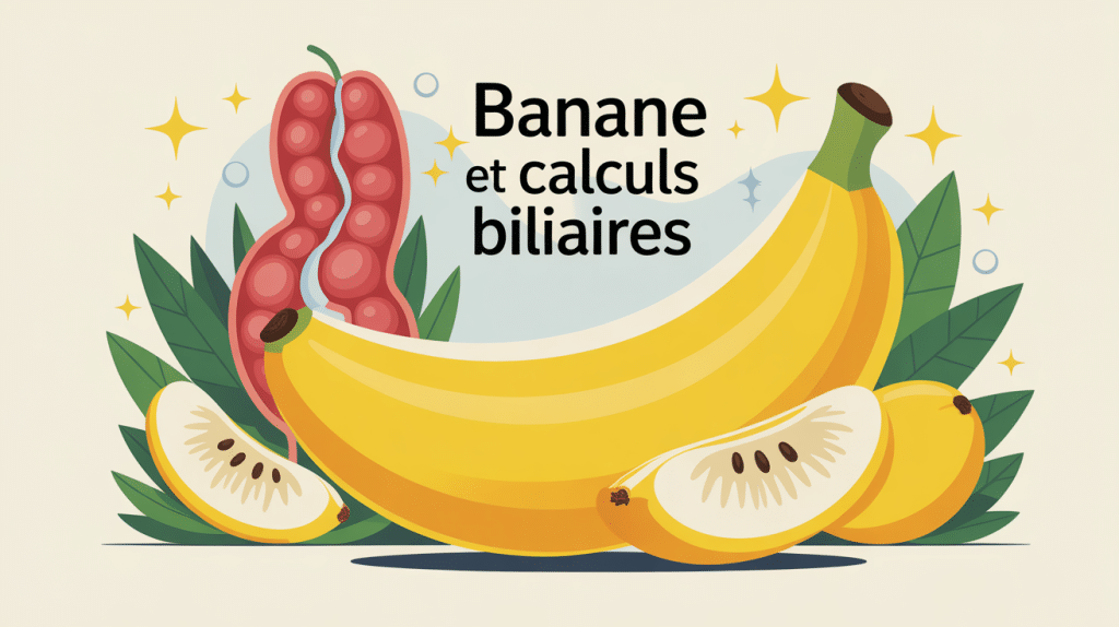 illustration banane et calcul biliaire bien-être digestion