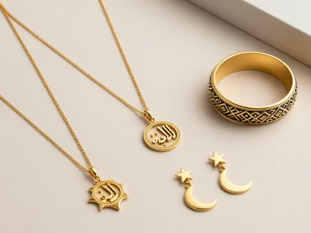 scène produit bijoux arabe styles et symboles essentiels