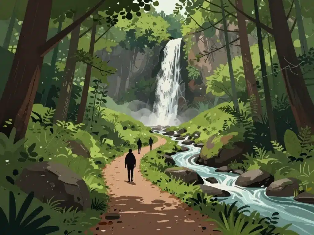 cascade de carnevale - cascata di carnevale sentier forestier et randonneurs