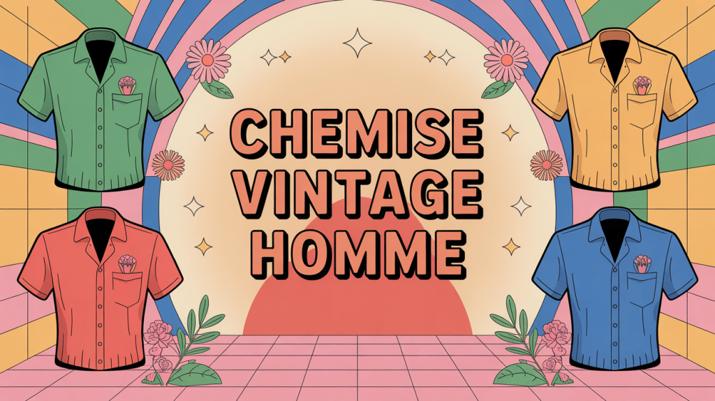 chemise vintage homme expo rétro sur cintres