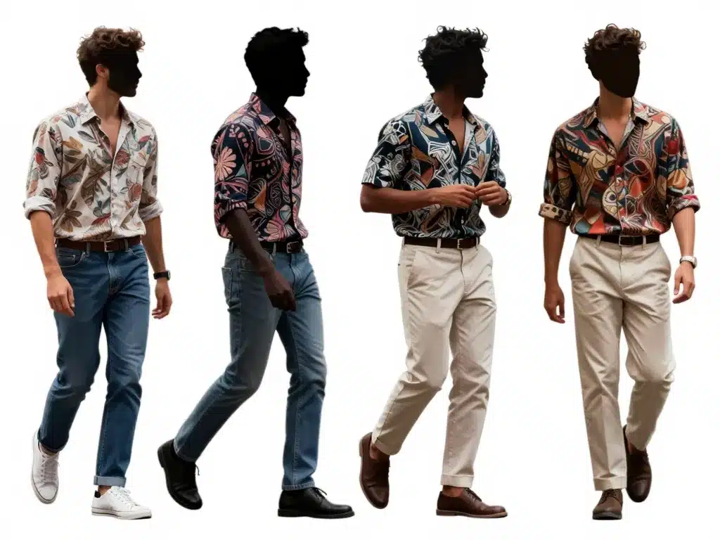 chemises vintage homme portées avec jean et chino