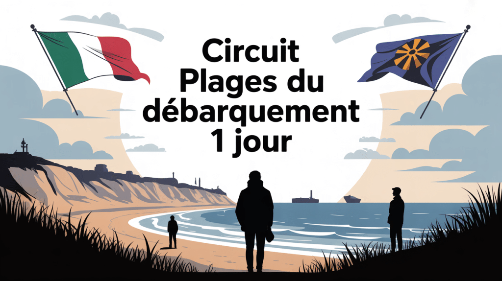 circuit plages du débarquement 1 jour panorama historique stylisé