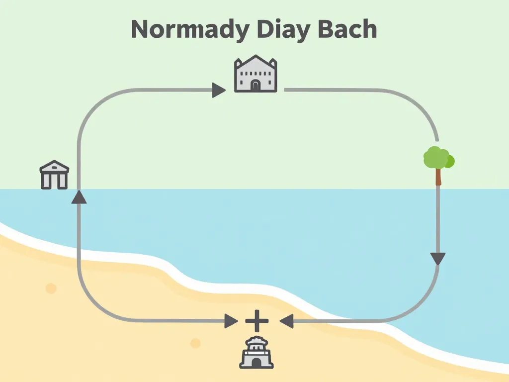 circuit plages du débarquement 1 jour diagramme itinéraire