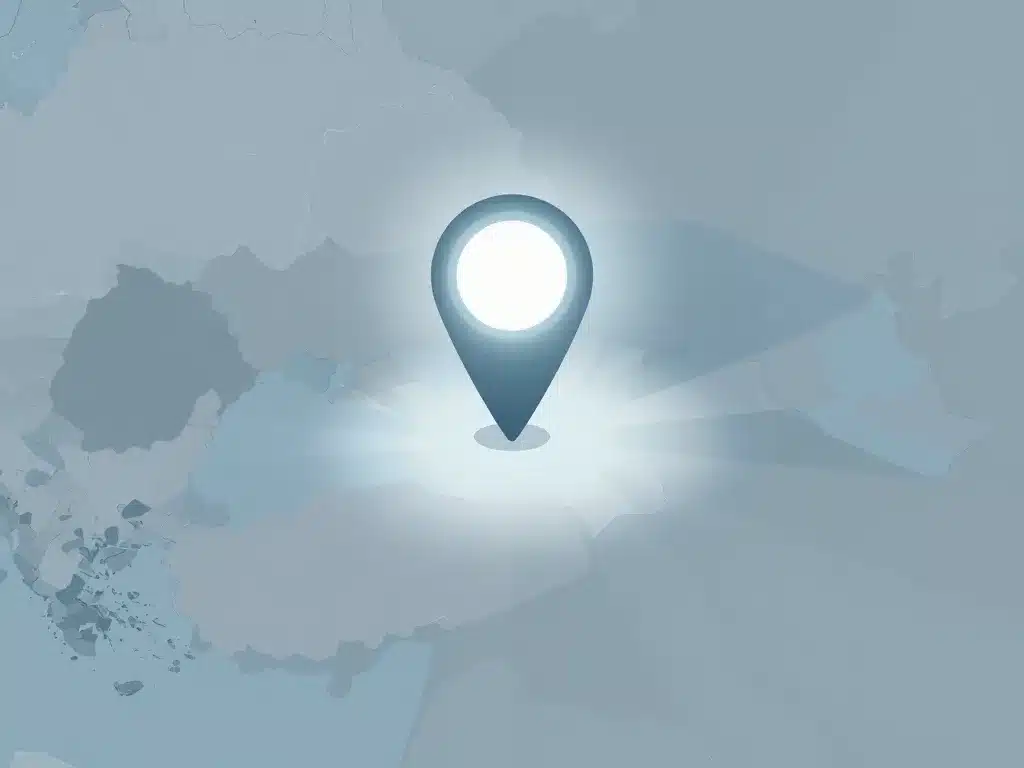 Métaphore visuelle capitale en Visaloire point phare sur fond cartographique