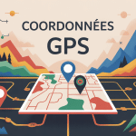 coordonnées GPS latitude : 48.070569 longitude : 6.855323 illustration géolocalisation moderne