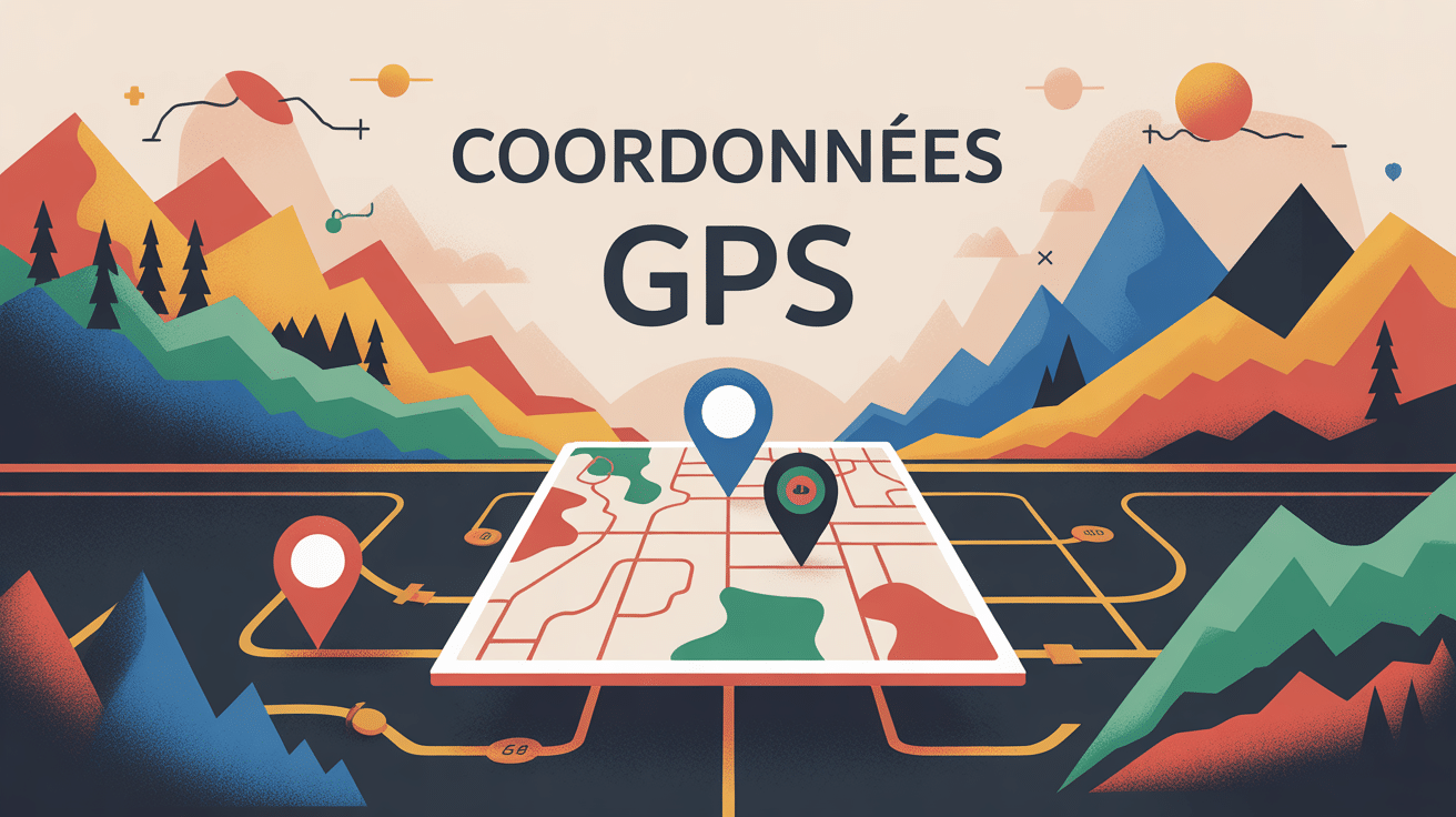 coordonnées GPS latitude : 48.070569 longitude : 6.855323 illustration géolocalisation moderne