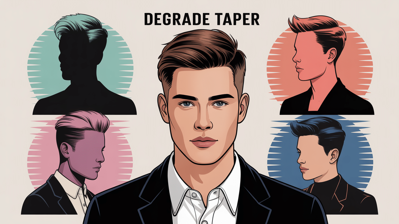 illustration coupe degrade taper pour homme