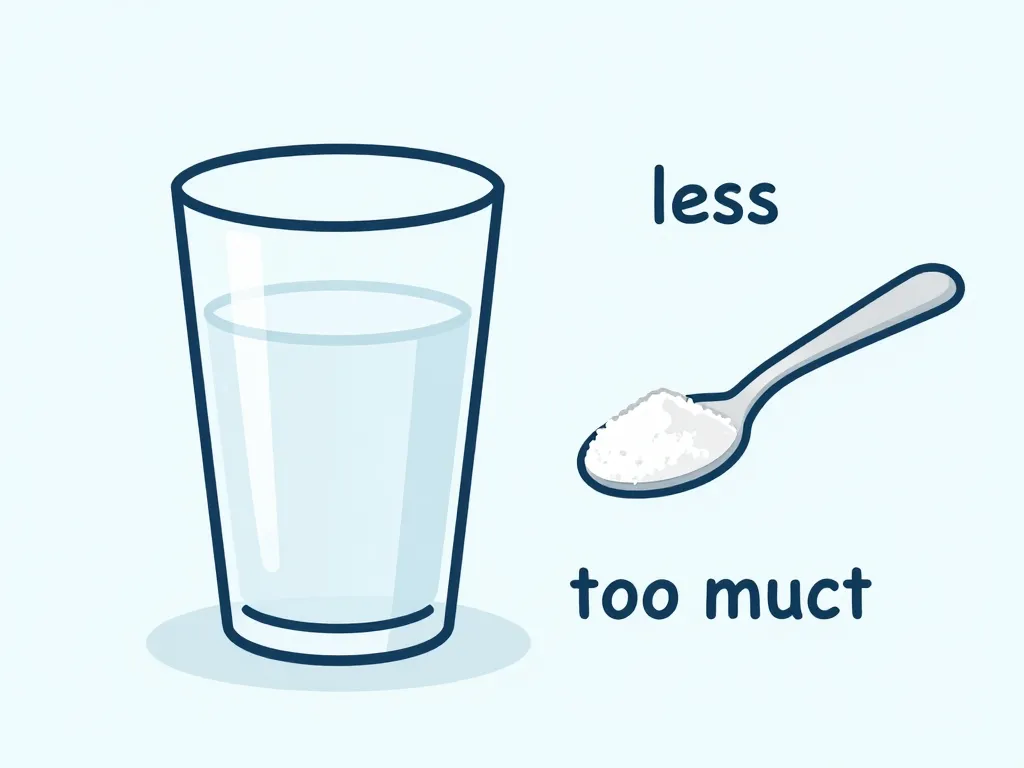 concept dosage bicarbonate de soude a boire avec verre et cuillère