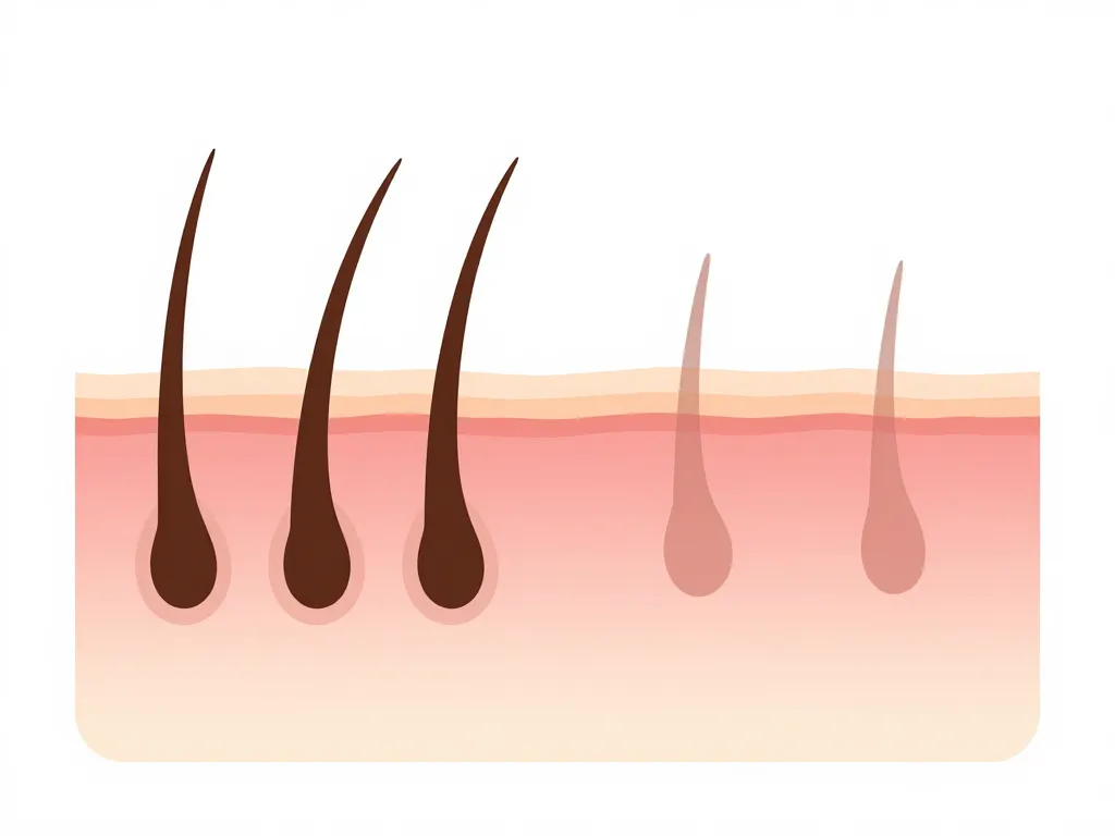 électrolyse visage avant / après schéma transformation follicule