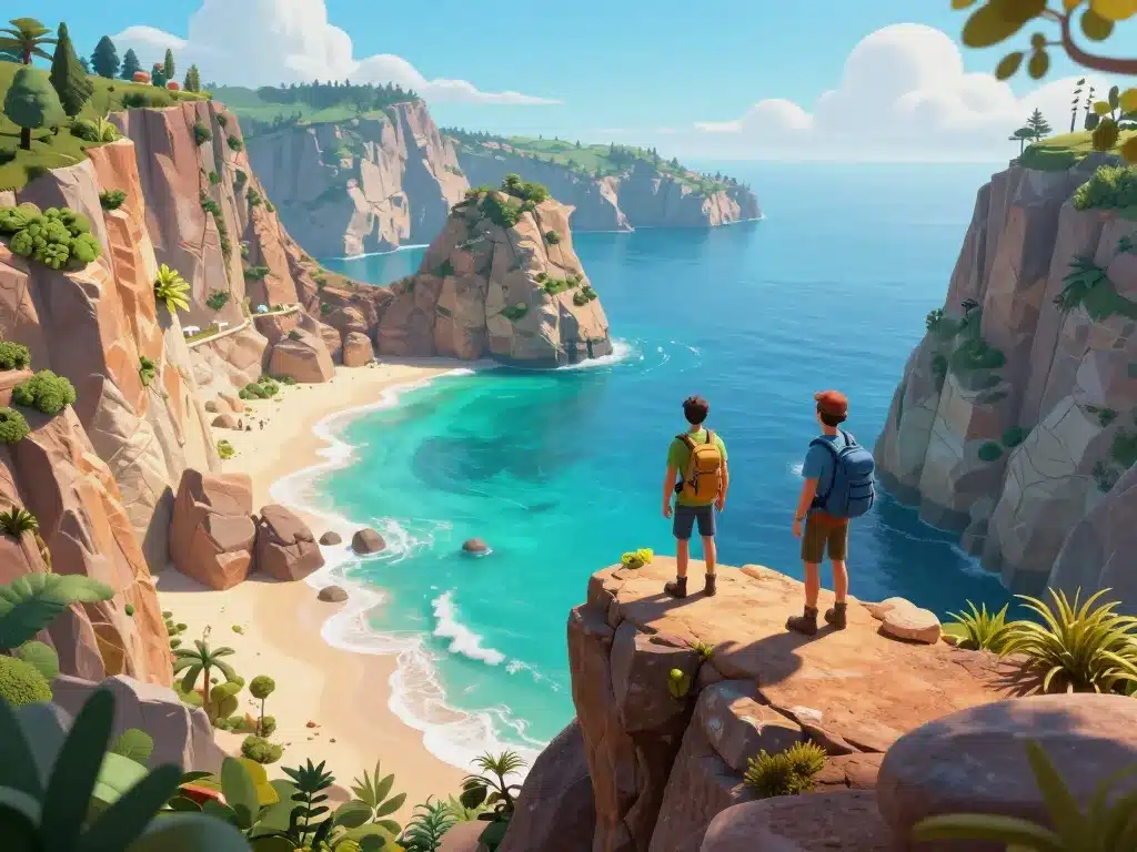 randonnée des sept vallées suspendues point de vue falaises et randonneurs