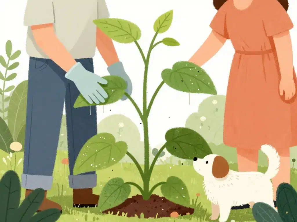 gaillet gratteron danger humains animaux illustration