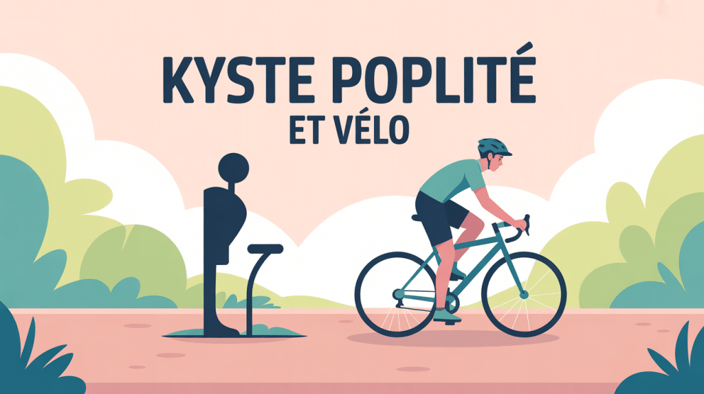 illustration cycliste kyste poplité et velo ambiance rassurante