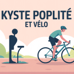 illustration cycliste kyste poplité et velo ambiance rassurante
