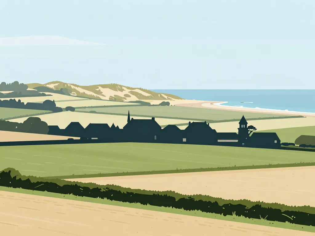 latitude 50.643469 longitude 1.613763 paysage rural et côte