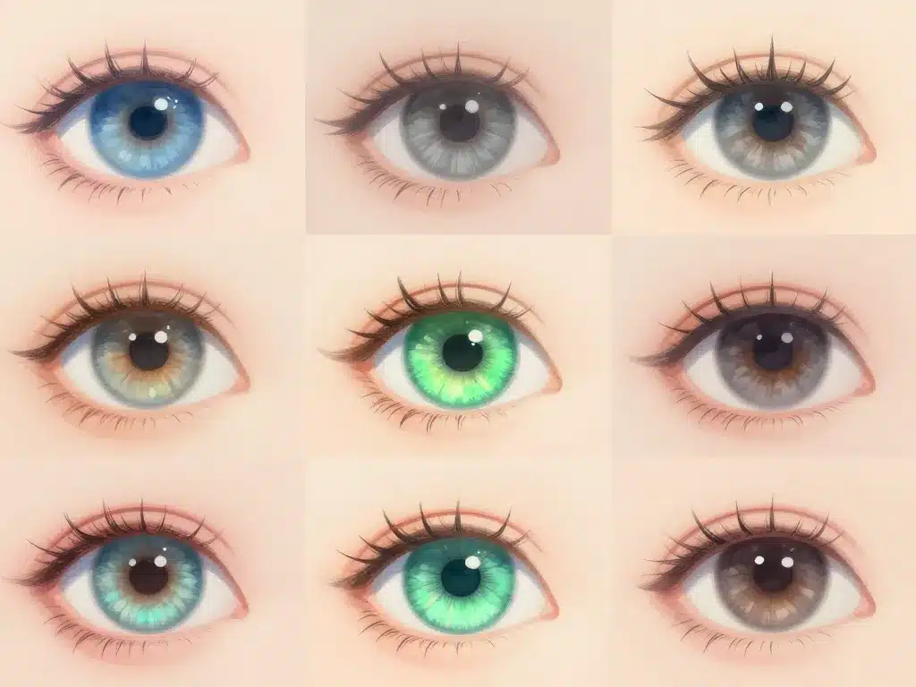 illustration eyes différents iris lentille verte pour les yeux