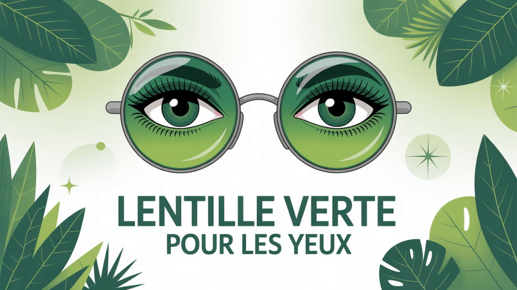 illustration visage stylisé yeux verts lentille verte pour les yeux
