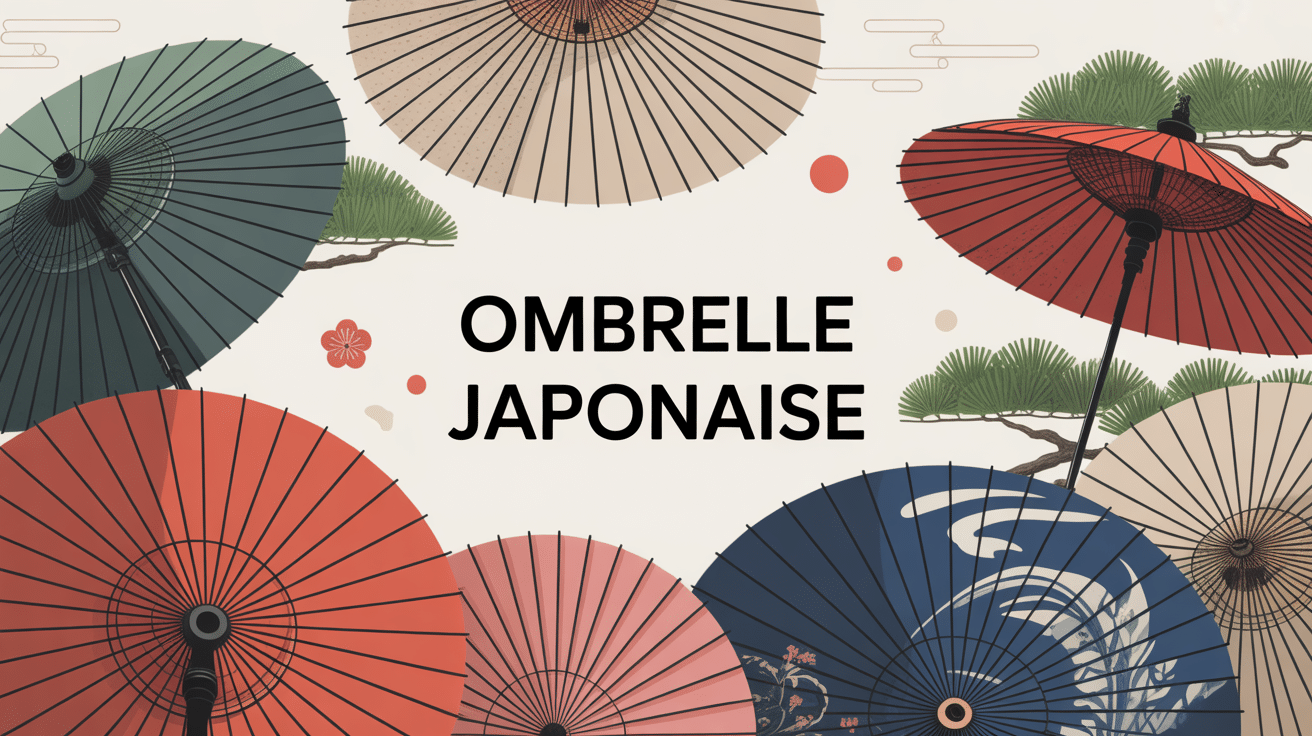 ombres japonaises traditionnelles wagasa sur fond bambou
