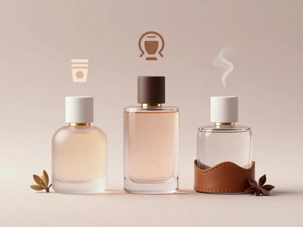 scene produit oudh perfume sélection style budget