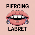 illustration bouche avec piercing anneau labret moderne