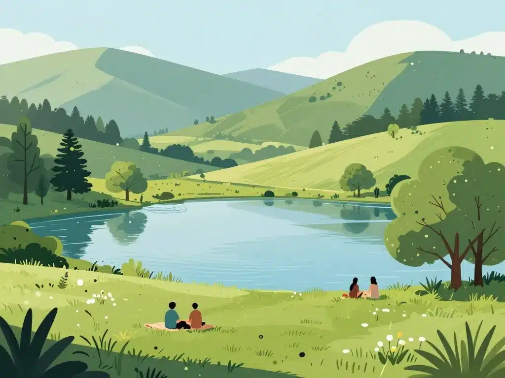 plage de vindry lac campagne nature