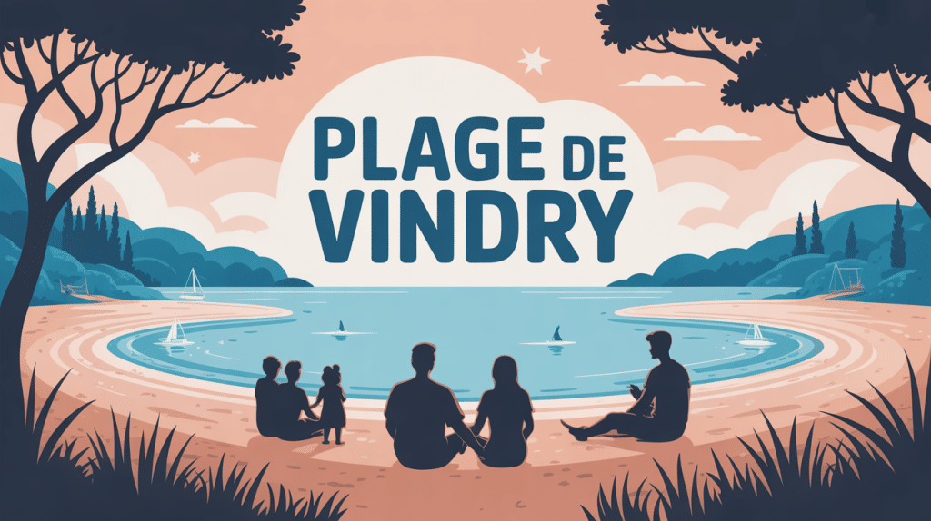 plage de vindry famille calme étang arbres