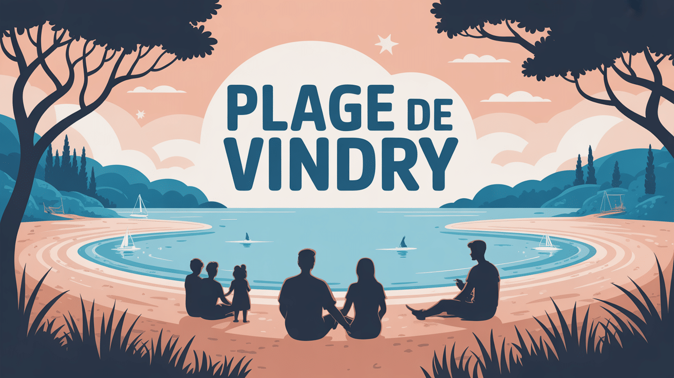 plage de vindry famille calme étang arbres