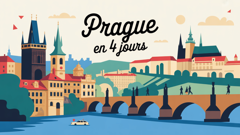 illustration prague visite 4 jours découverte monuments