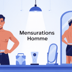 prendre ses mensurations homme devant miroir mètre ruban