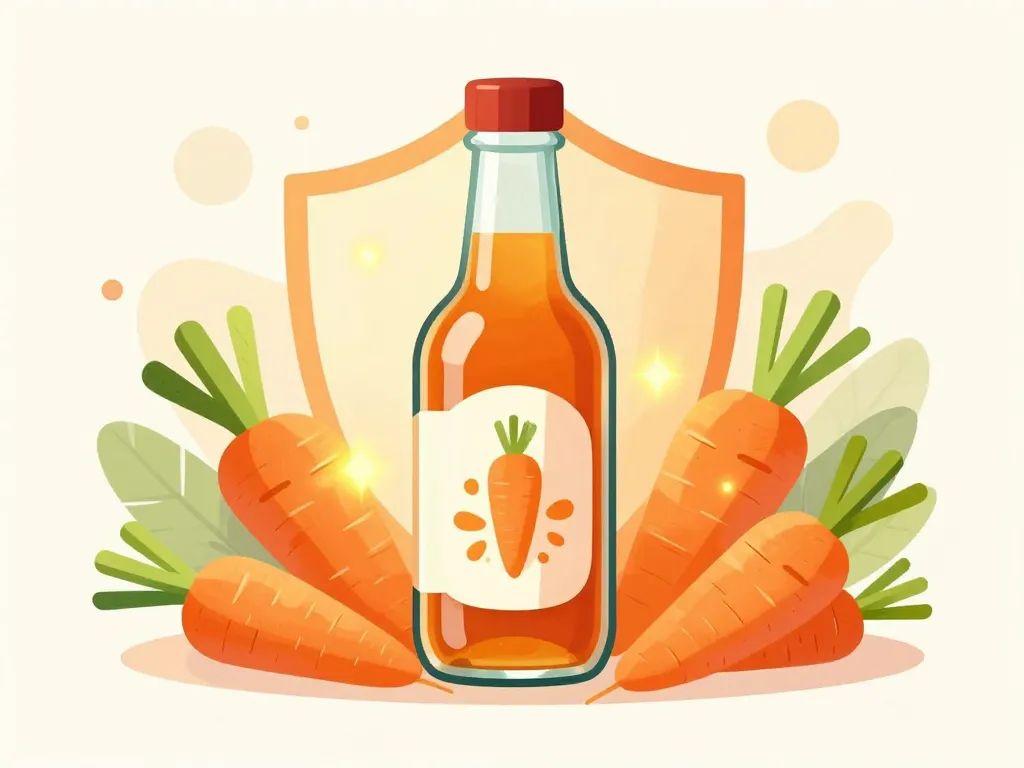 Sirop de carotte bienfaits santé bouteille et carottes
