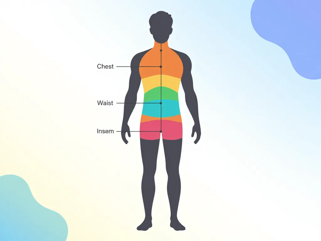 diagramme tableau des mensurations homme pour mesurer corps