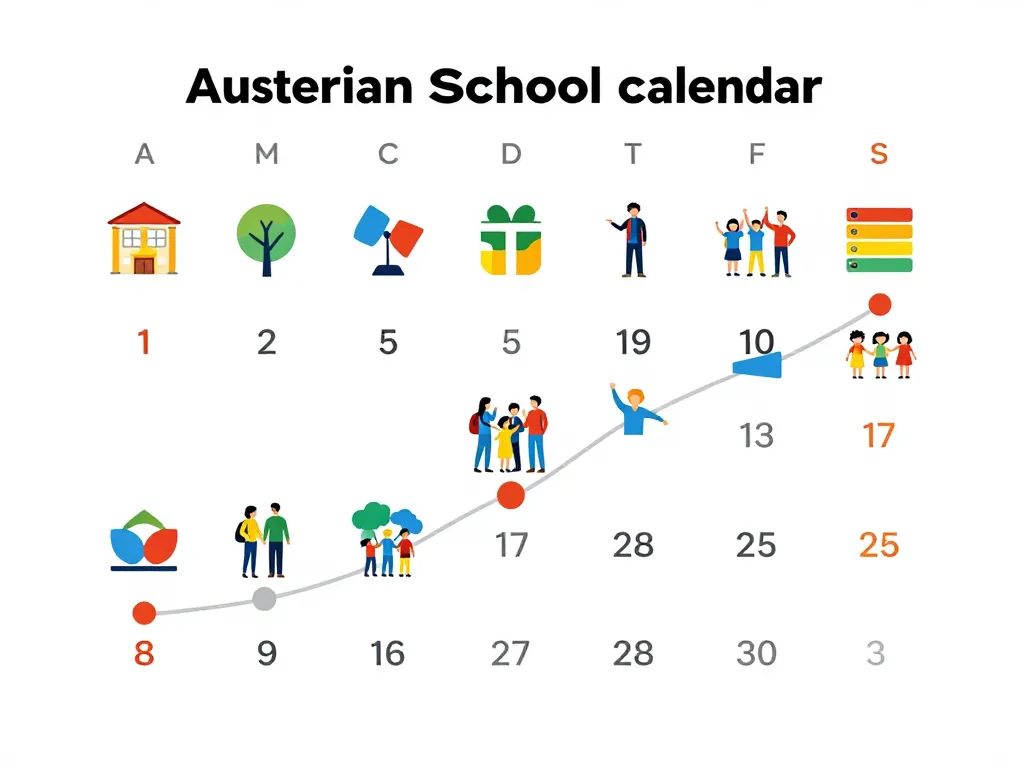 Diagramme structure calendrier vacances scolaires Autriche