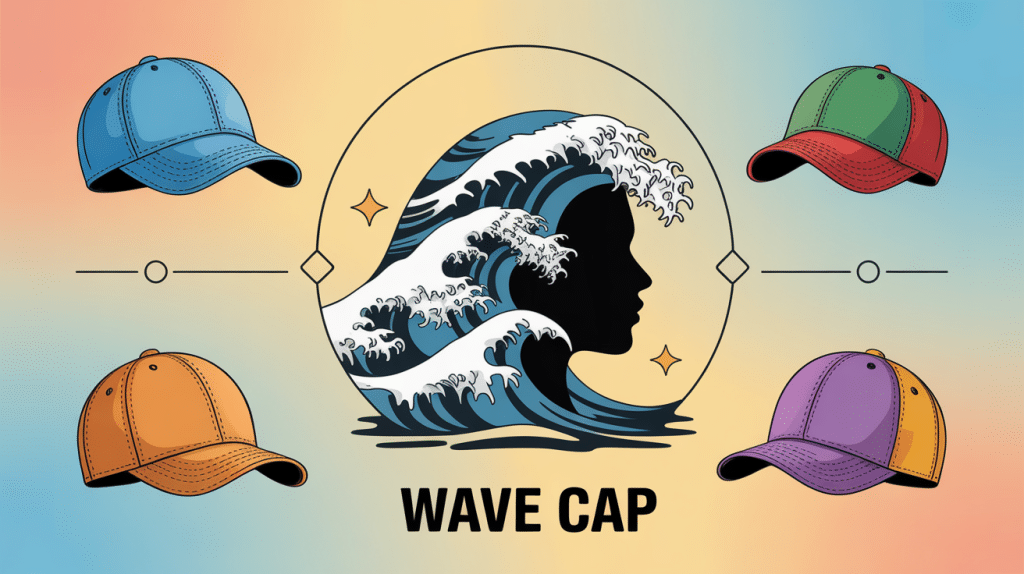 illustration moderne wave cap avec tête coiffée de waves