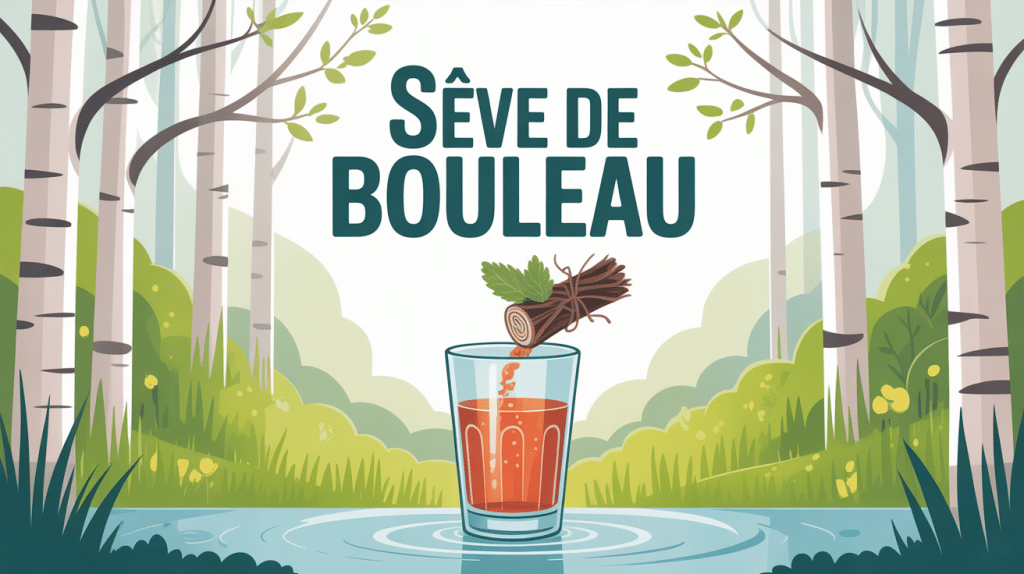 bienfait de la seve de bouleau illustration élixir naturel printemps