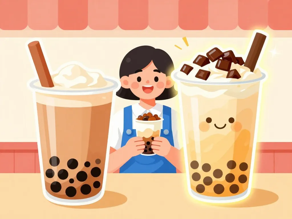 illustration choix healthy bubble tea calories version légère