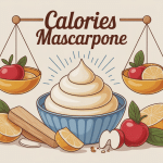 Illustration calories du mascarpone avec balance