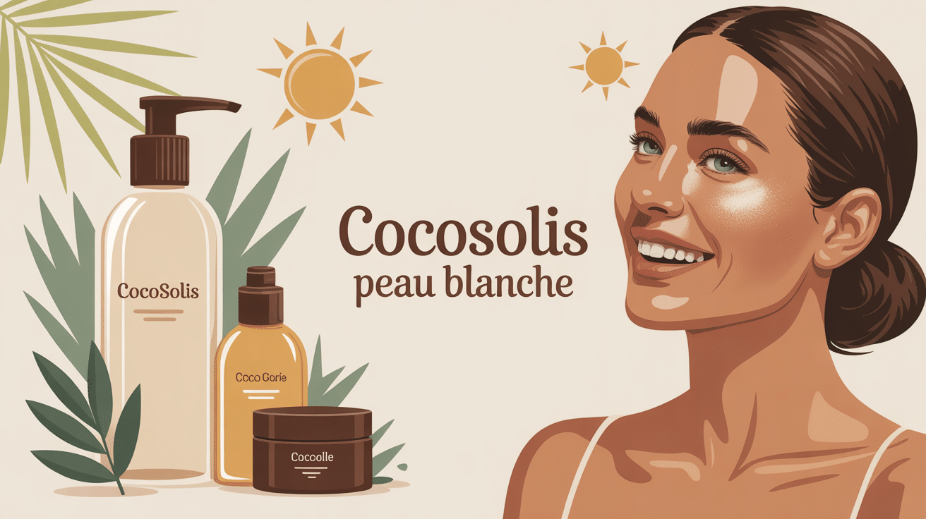 cocosolis avis peau blanche en image, flacons huiles, peau claire dorée