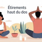 Comment étirer le haut du dos, illustration détente posture juste