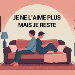 illustration je ne l'aime plus mais je reste, couple distant sur canapé