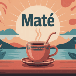 maté danger illustration tasse traditionnelle et feuilles