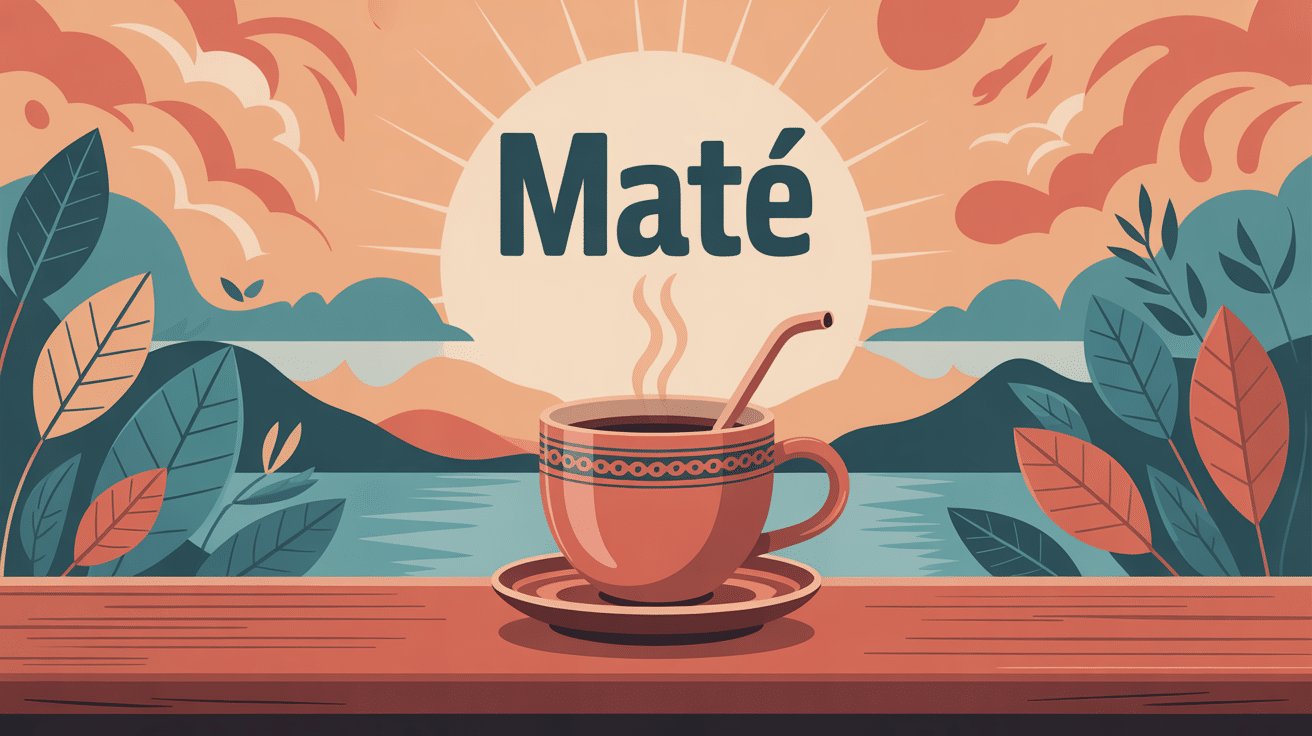 maté danger illustration tasse traditionnelle et feuilles