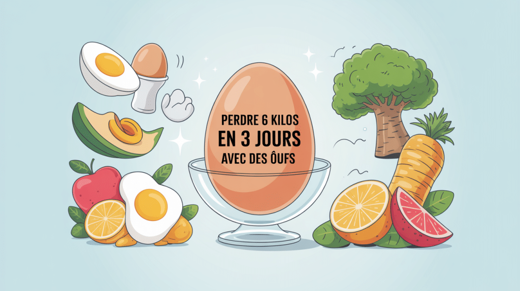 Régime perdre 6 kilos en 3 jours œufs illustration dangers