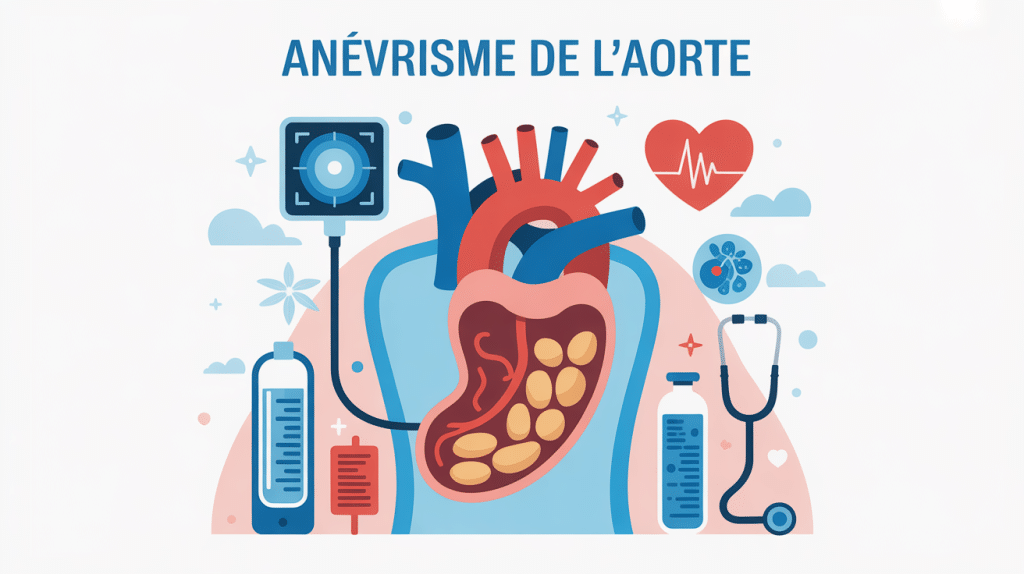 Illustration moderne peut on vivre longtemps avec un anévrisme de l'aorte
