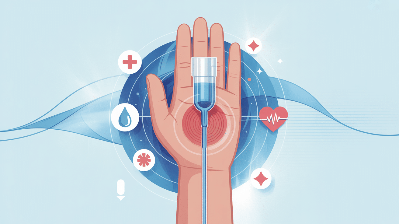 Illustration PICC catheter bras traitements intraveineux