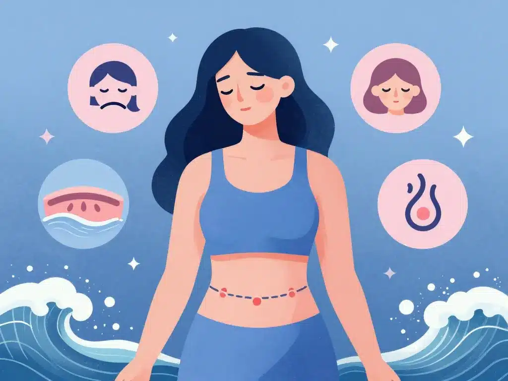 Progestérone effet sur le corps, illustration symptômes femme