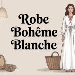 robe boheme blanche longue chic accessoires naturels