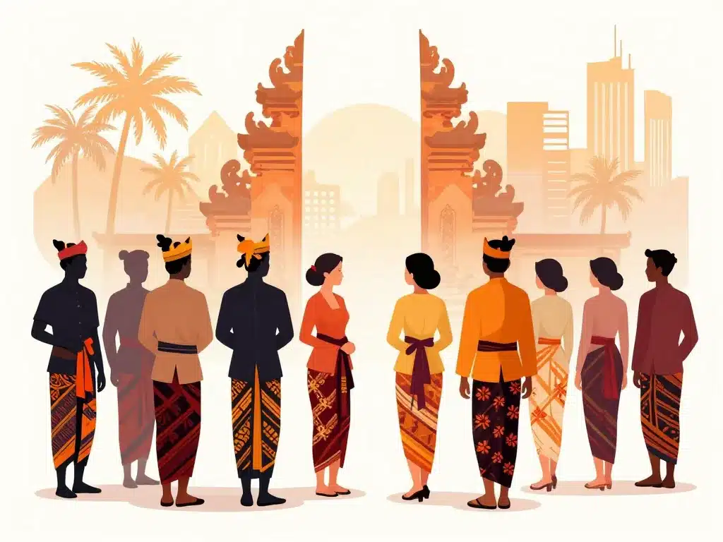 scène sarong bali traditionnel et moderne