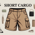 Illustration stylisée de différents styles de short cargo homme femme