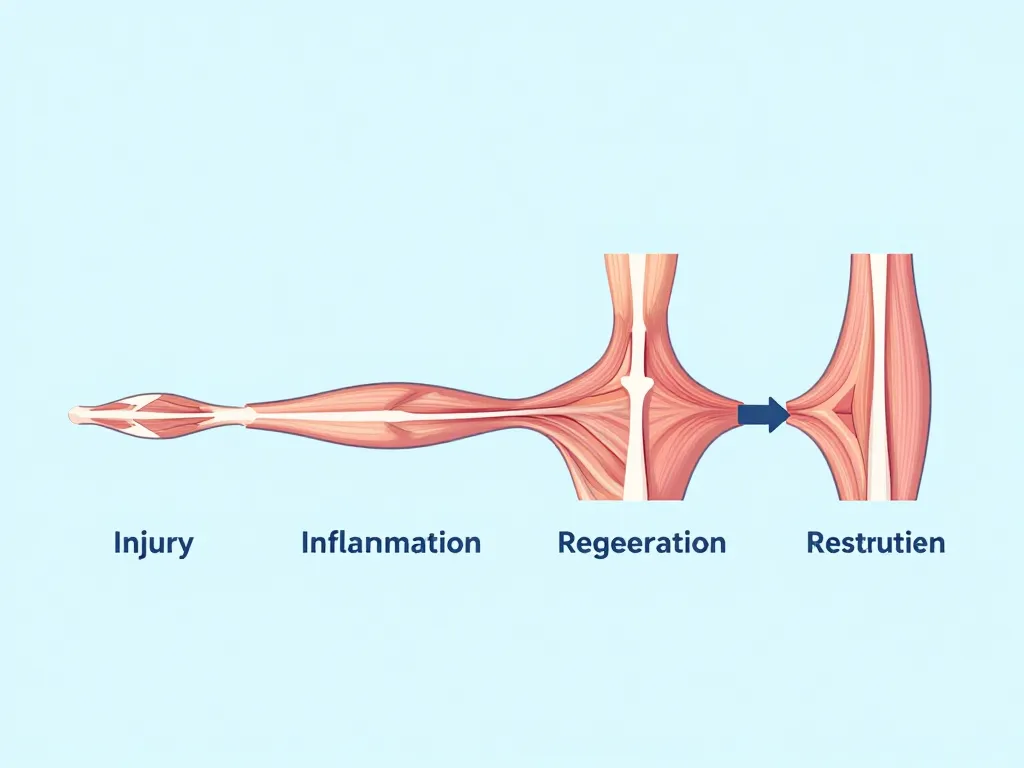 temps de guerison d une dechirure musculaire schema evolution