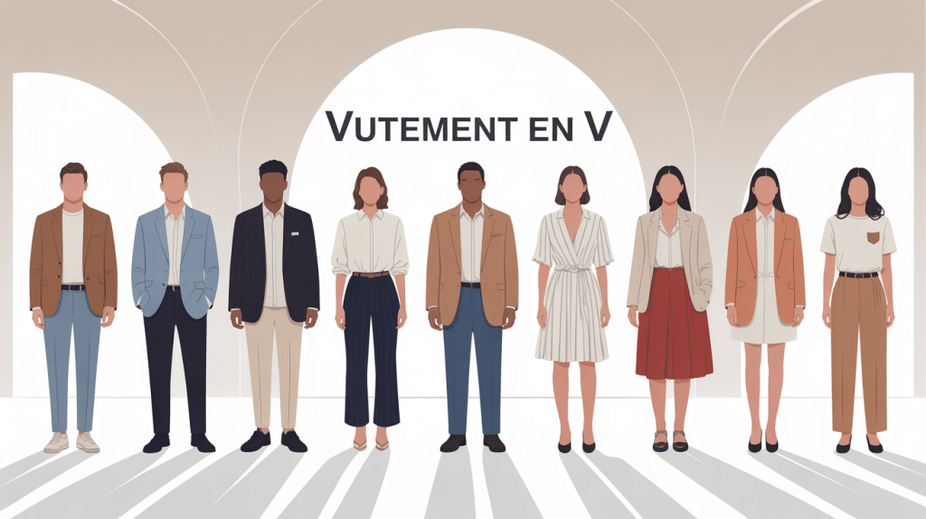 Vêtement en V styles variés illustration